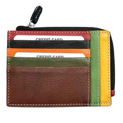 Swami Zip Cow Leather Card Holder - Made In Italy