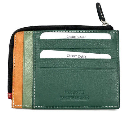 Swami Zip Cow Leather Card Holder - Made In Italy