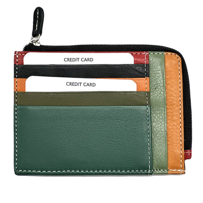 Swami Zip Cow Leather Card Holder - Made In Italy