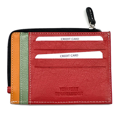 Swami Zip Cow Leather Card Holder - Made In Italy