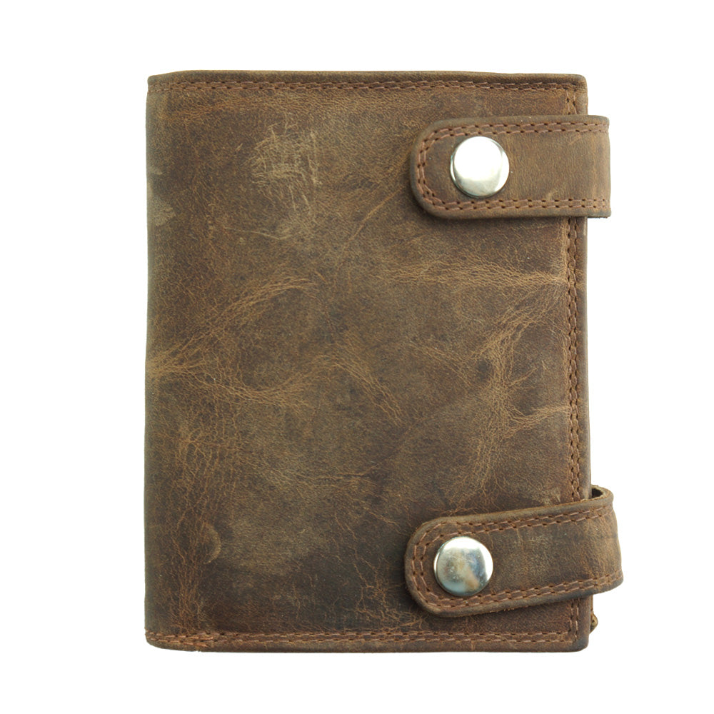 Tancredi Vertical Leather Wallet - Made In Italy