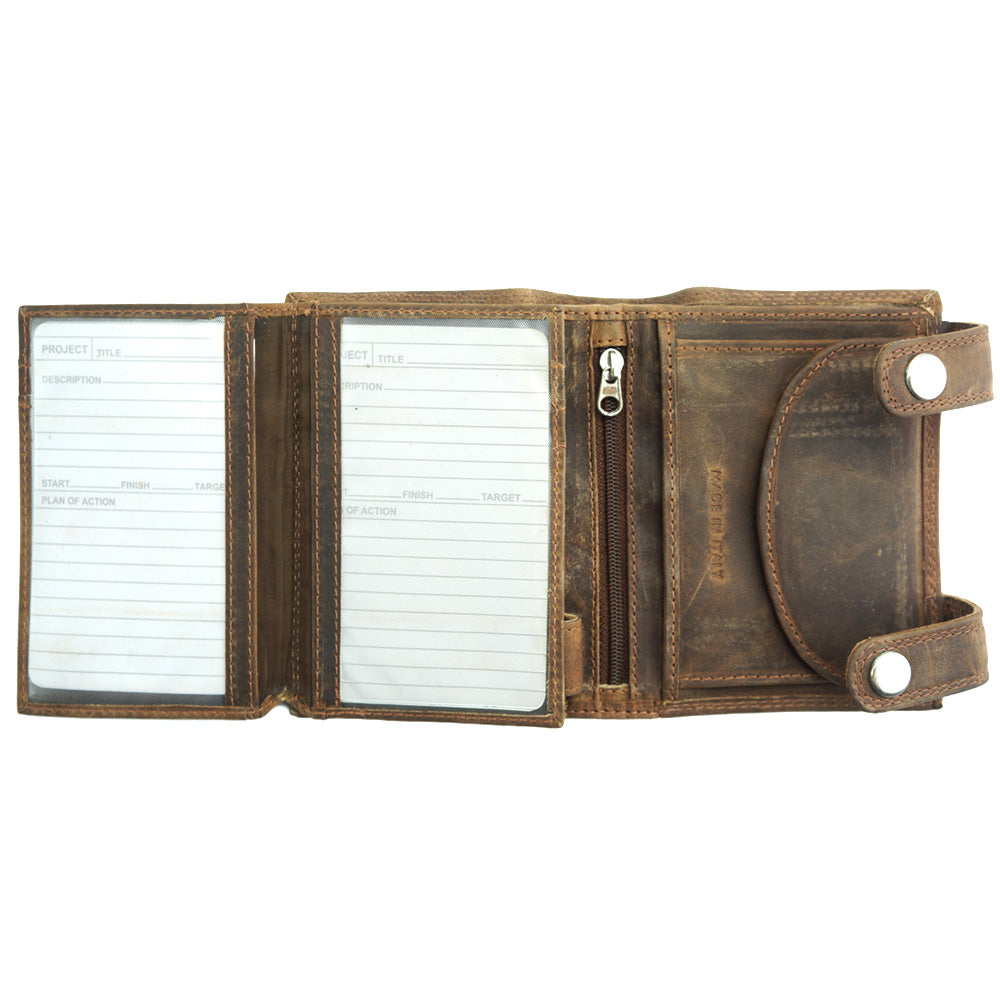 Tancredi Vertical Leather Wallet - Made In Italy