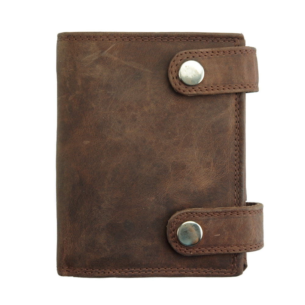 Tancredi Vertical Leather Wallet - Made In Italy