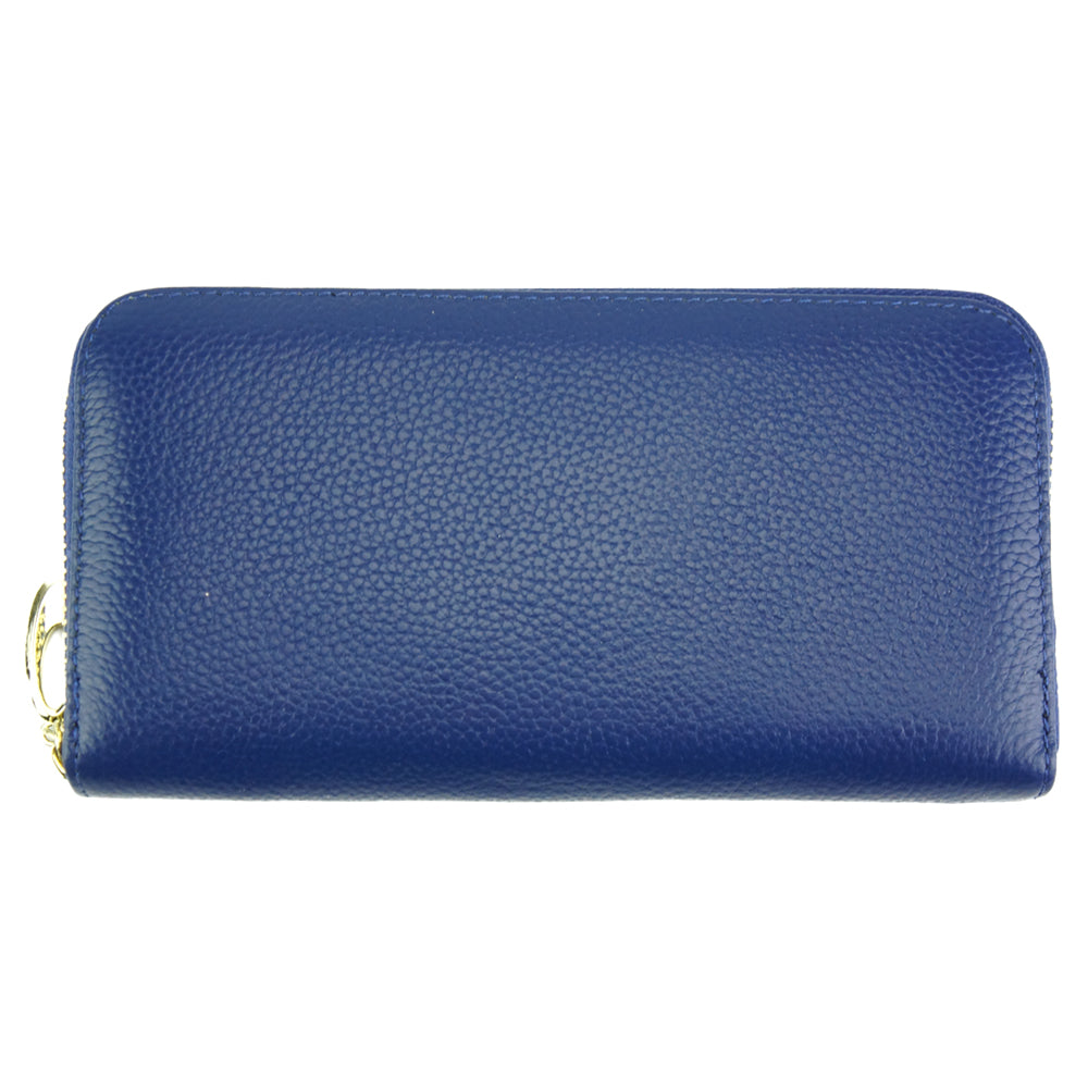 Zippy D Italian Leather Zipper Wallet - Made In Italy