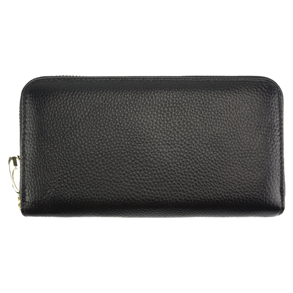 Zippy D Italian Leather Zipper Wallet - Made In Italy