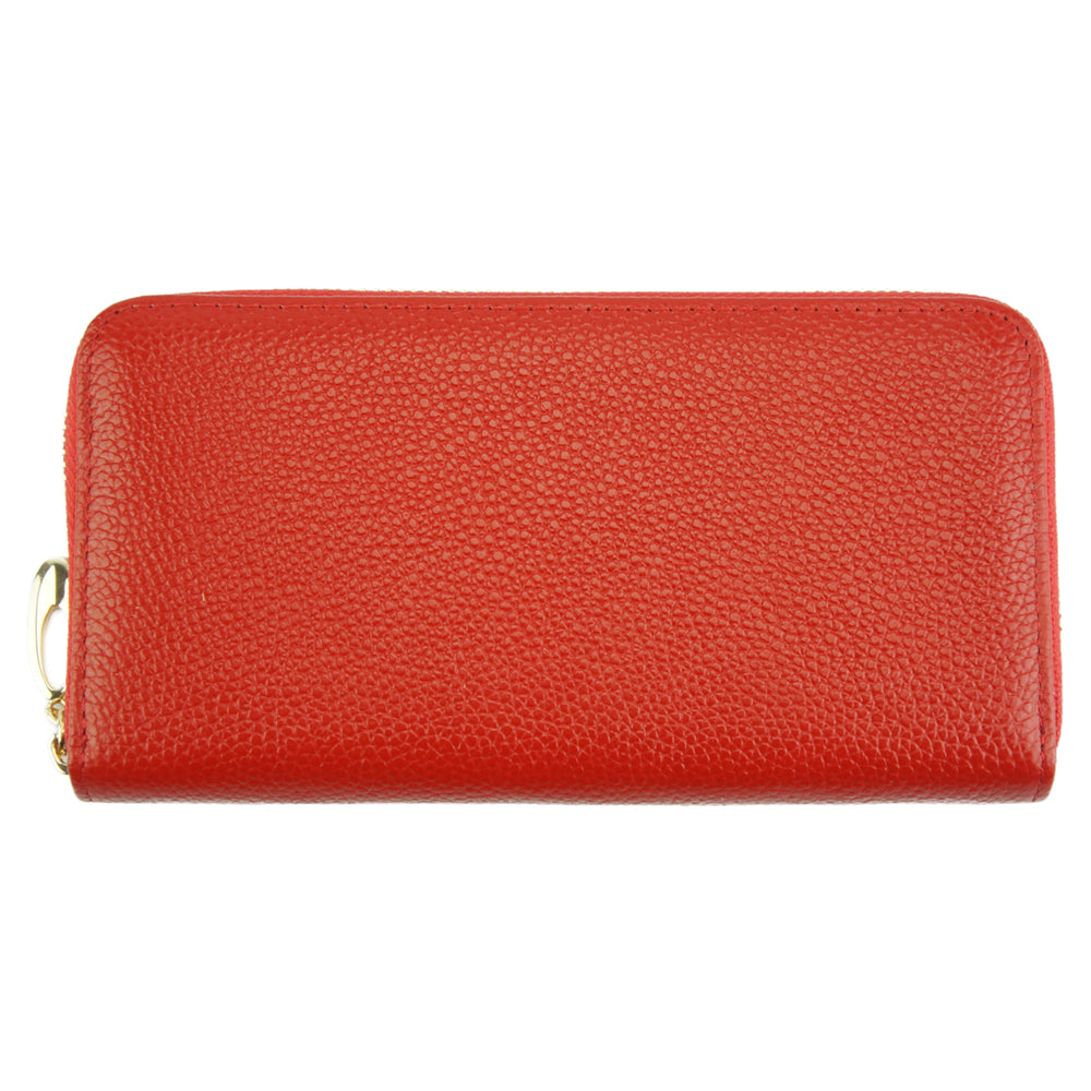 Zippy D Italian Leather Zipper Wallet - Made In Italy