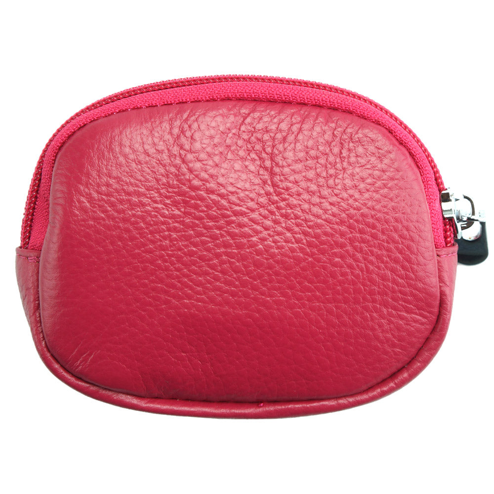 Aria Soft Cow Leather Coin Pouch with Zip - Made In Italy