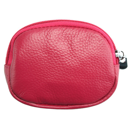 Aria Soft Cow Leather Coin Pouch with Zip - Made In Italy