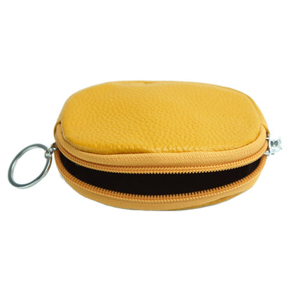 Aria Soft Cow Leather Coin Pouch with Zip - Made In Italy