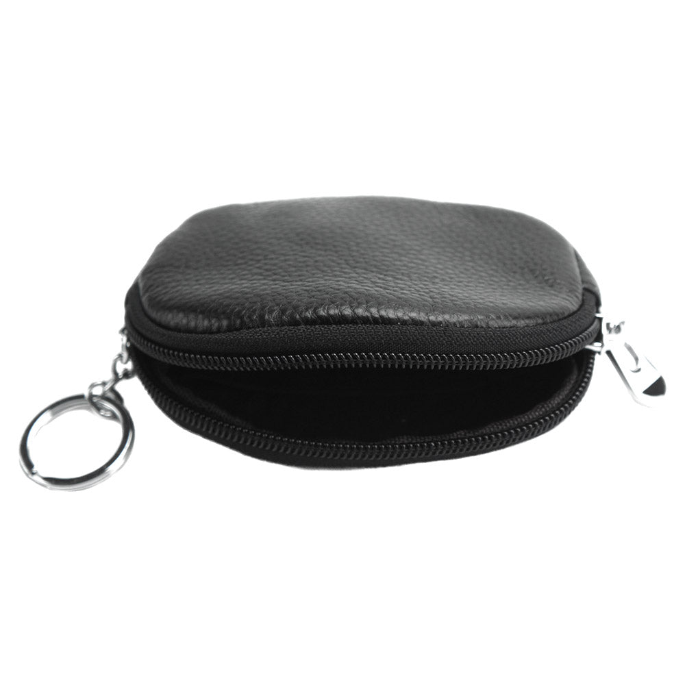 Aria Soft Cow Leather Coin Pouch with Zip - Made In Italy