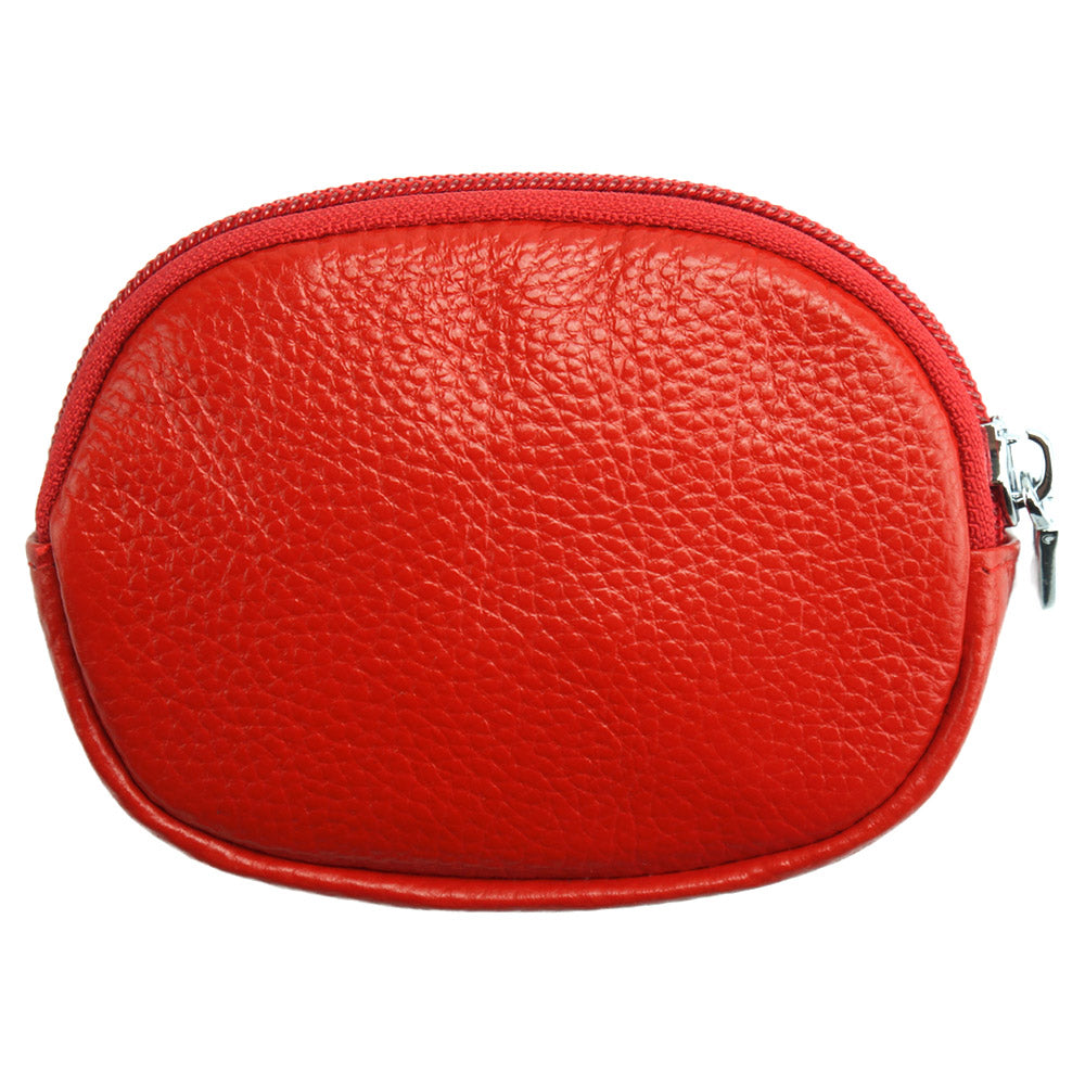Aria Soft Cow Leather Coin Pouch with Zip - Made In Italy