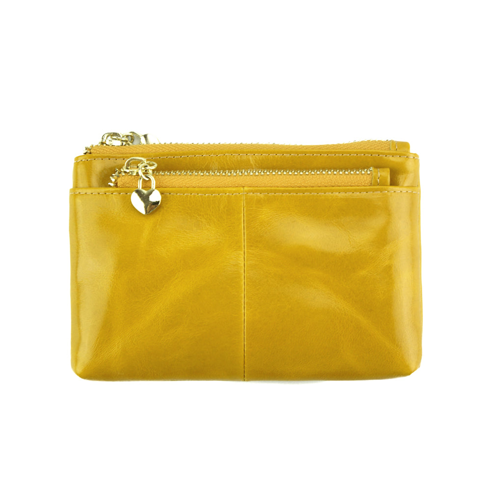 Sarah Leather Coin &amp; Card Holder - Made In Italy
