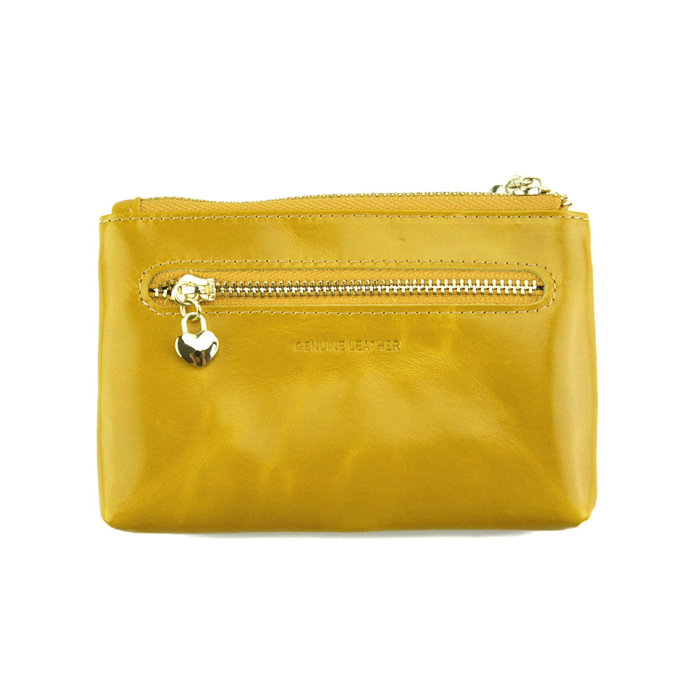 Sarah Leather Coin &amp; Card Holder - Made In Italy