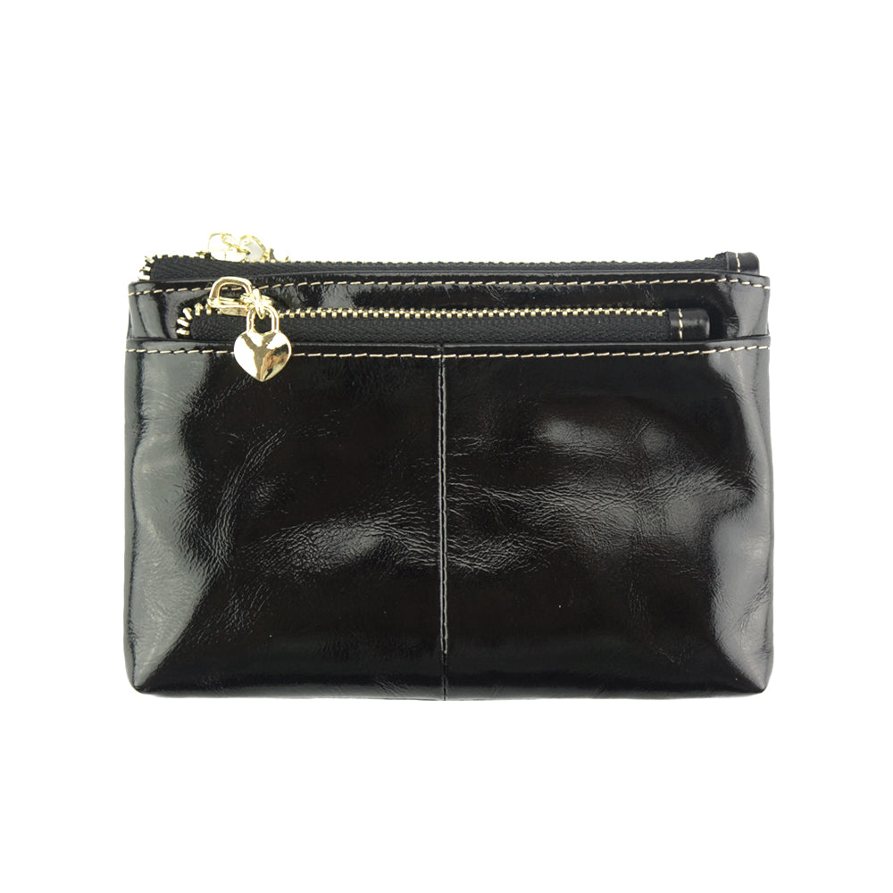 Sarah Leather Coin &amp; Card Holder - Made In Italy