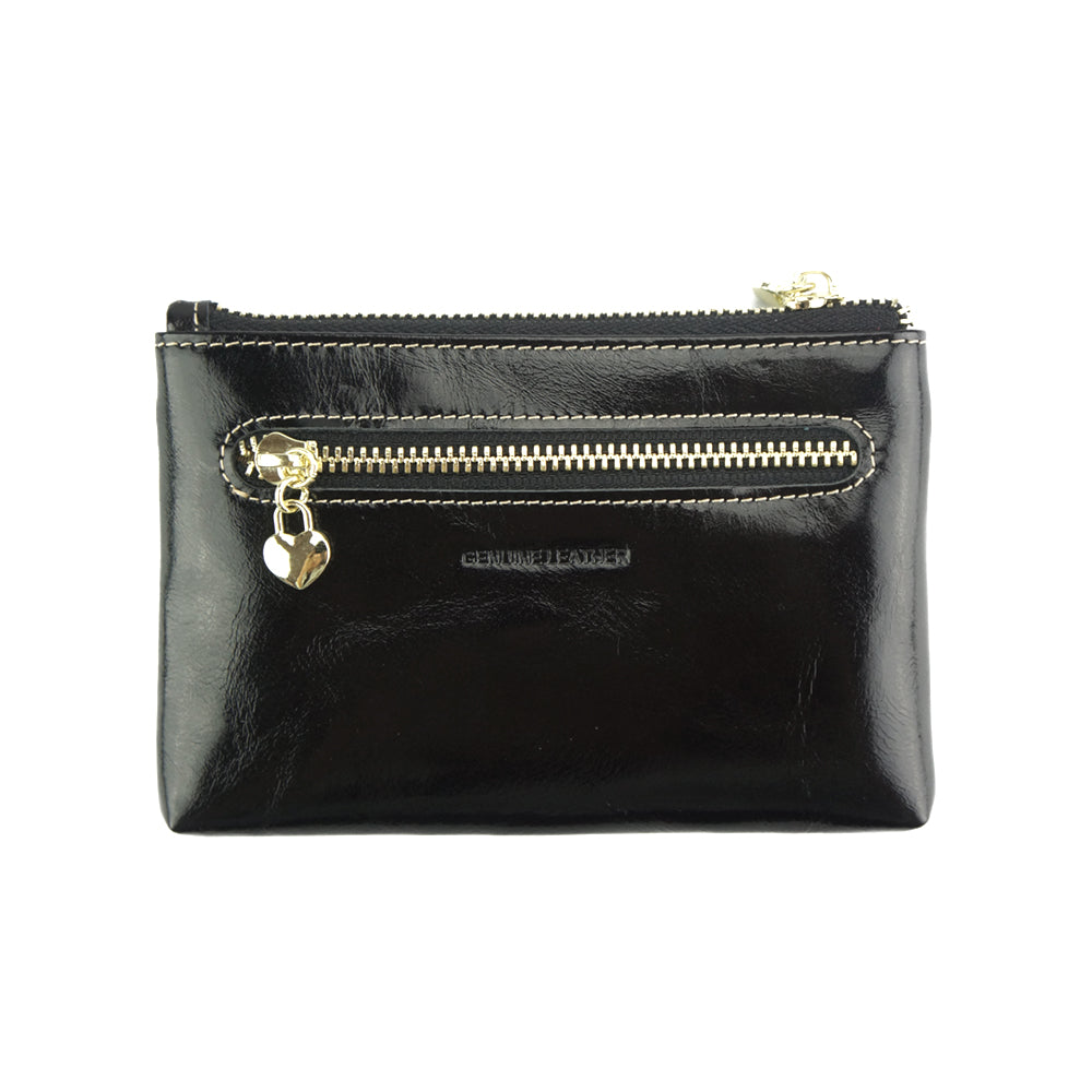 Sarah Leather Coin &amp; Card Holder - Made In Italy