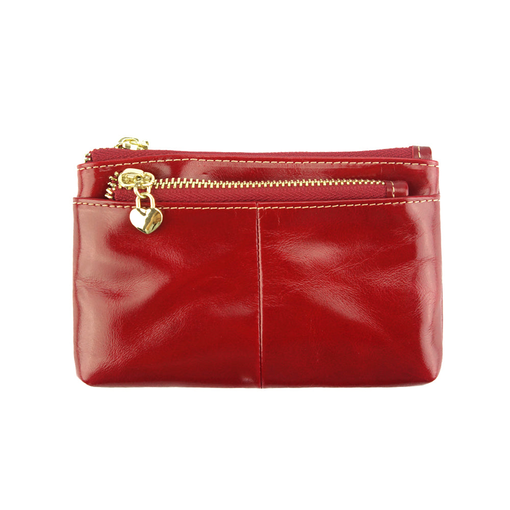 Sarah Leather Coin &amp; Card Holder - Made In Italy
