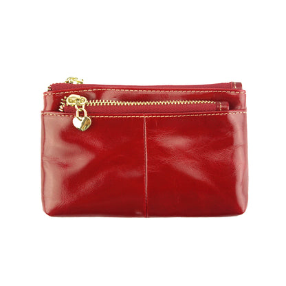 Sarah Leather Coin &amp; Card Holder - Made In Italy