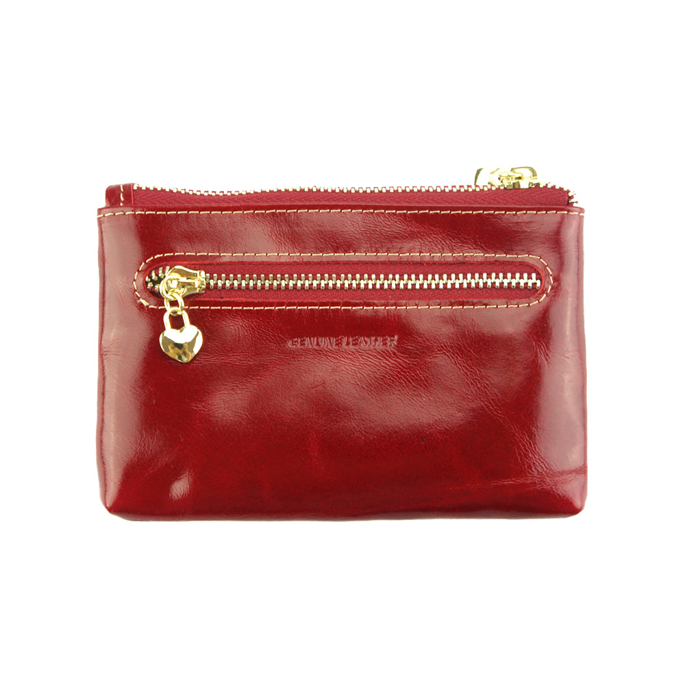 Sarah Leather Coin &amp; Card Holder - Made In Italy