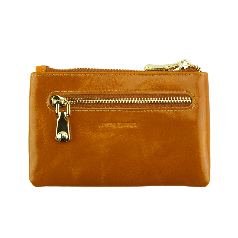 Jessica Leather Coin Card Holder - Made In Italy