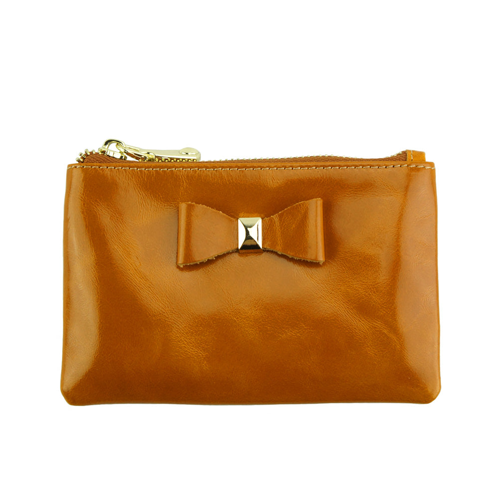 Jessica Leather Coin Card Holder - Made In Italy
