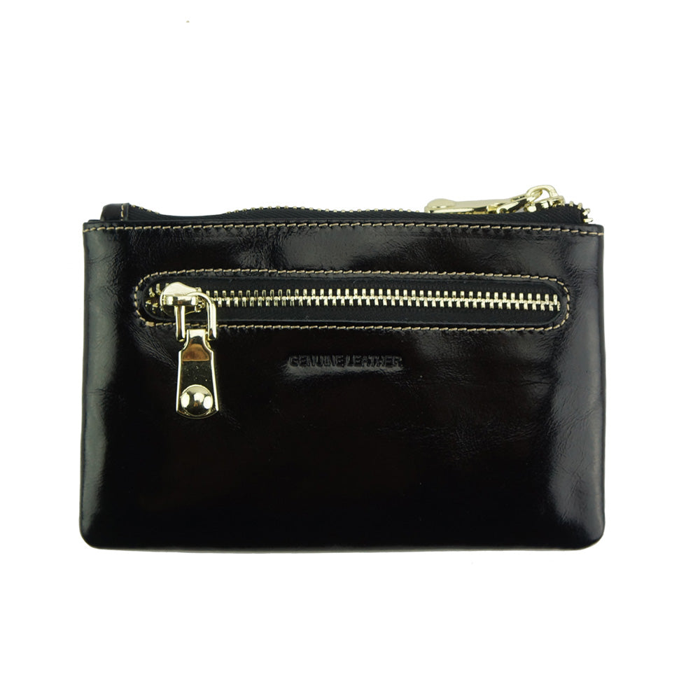 Jessica Leather Coin Card Holder - Made In Italy