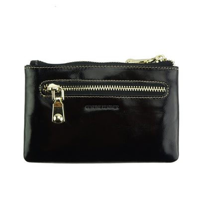 Jessica Leather Coin Card Holder - Made In Italy