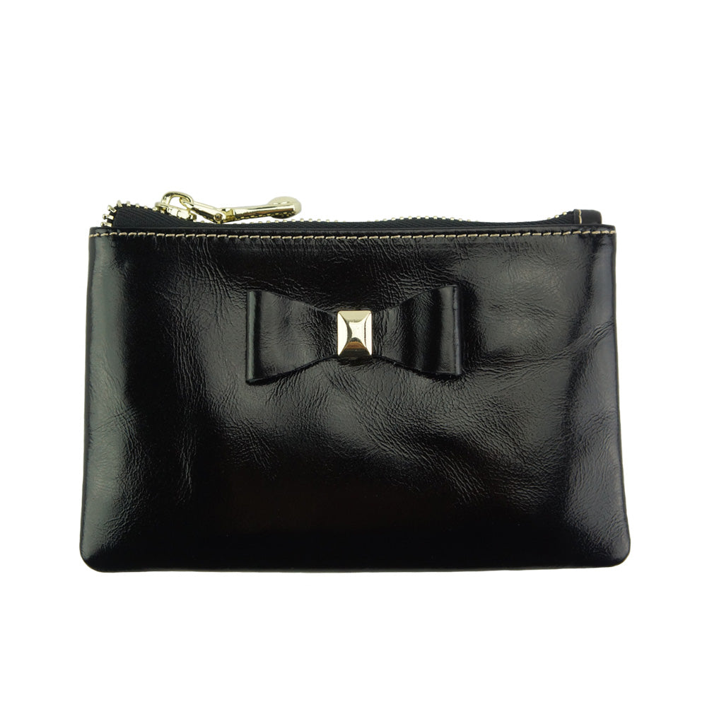 Jessica Leather Coin Card Holder - Made In Italy