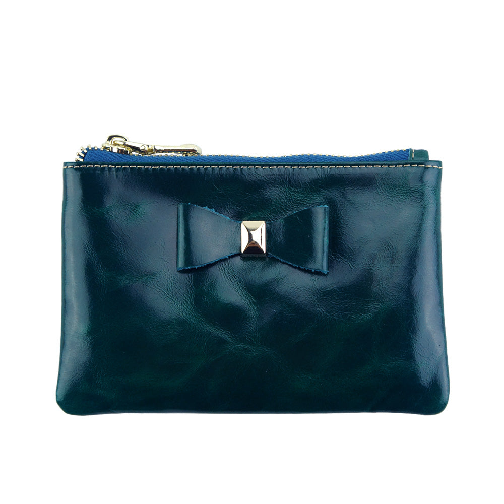 Jessica Leather Coin Card Holder - Made In Italy