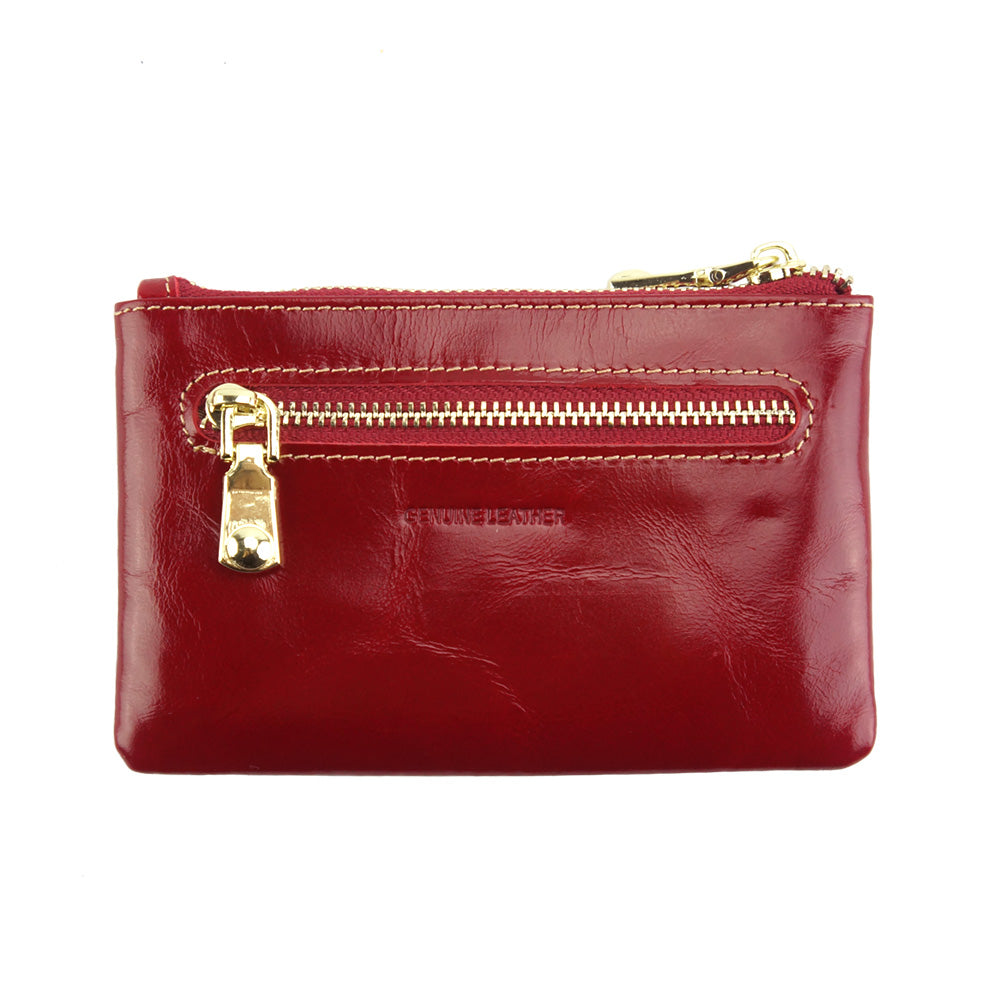 Jessica Leather Coin Card Holder - Made In Italy