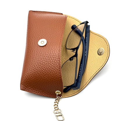 Lisetta Clip-On Leather Eyewear Case - Made In Italy