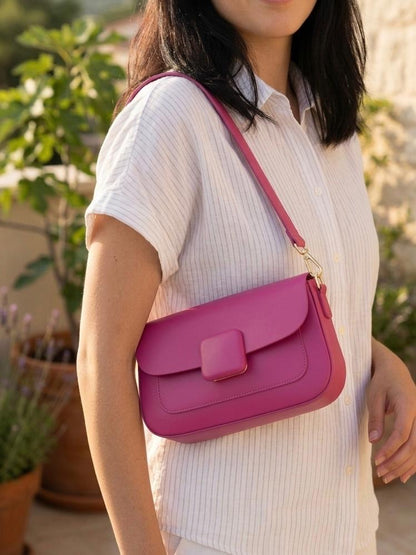 Serelia Cow Leather Shoulder and Crossbody Bag - Made In Italy