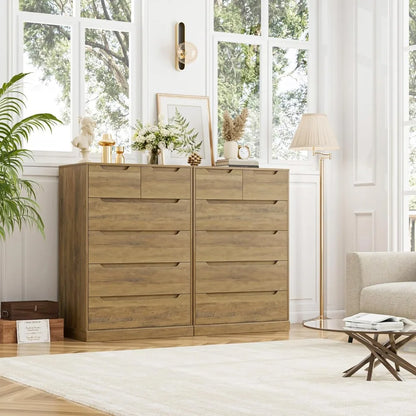 Modern 6 Drawer Dresser for Bedroom, Tall Chest of Drawers with Storage, Large Wood Storage Chest Organizers