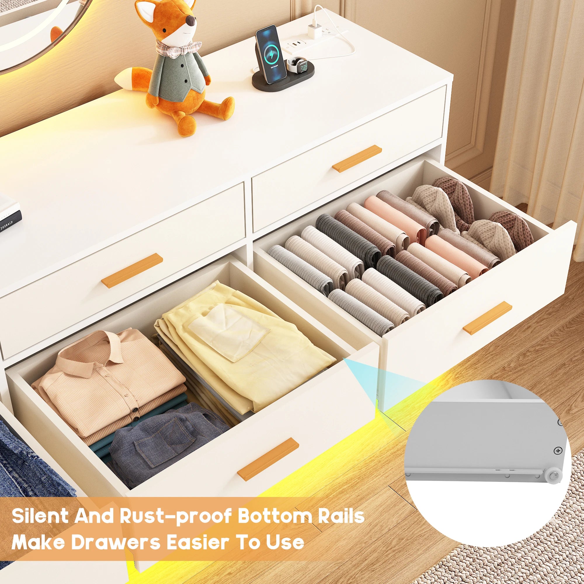 12 Drawer Dresser for Bedroom, 63&