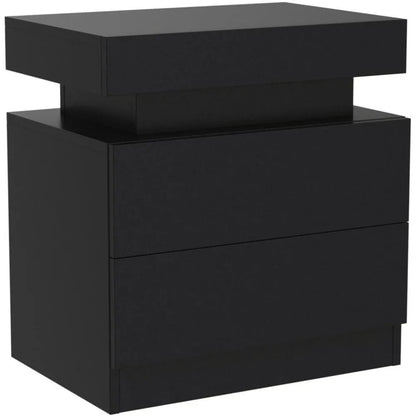 Nightstand Set of 2 LED Nightstand with 2 Drawers, Bedside Table with Drawers for Bedroom, Side Bed Table with LED Light,