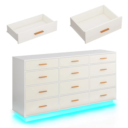 12 Drawer Dresser for Bedroom, 63&