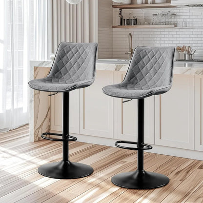 Modern Bar Stool Height Adjustable Scratch-Resistant Leather Bar Chair X-Large Base and Seat Bistro Stool,Kitchen Counter Chair
