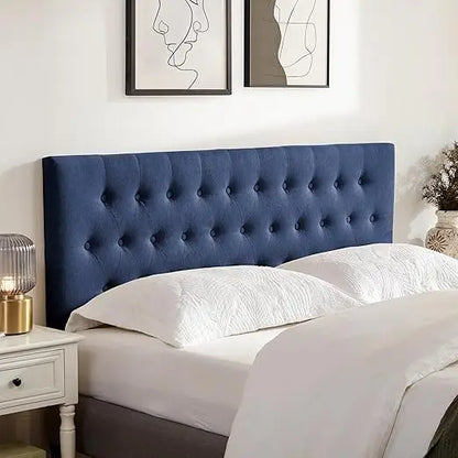 Tufted Upholstered Headboard Queen Size, Solid Wood Head Board with Durable Metal Legs, Adjustable Height Bed headboard from 37”