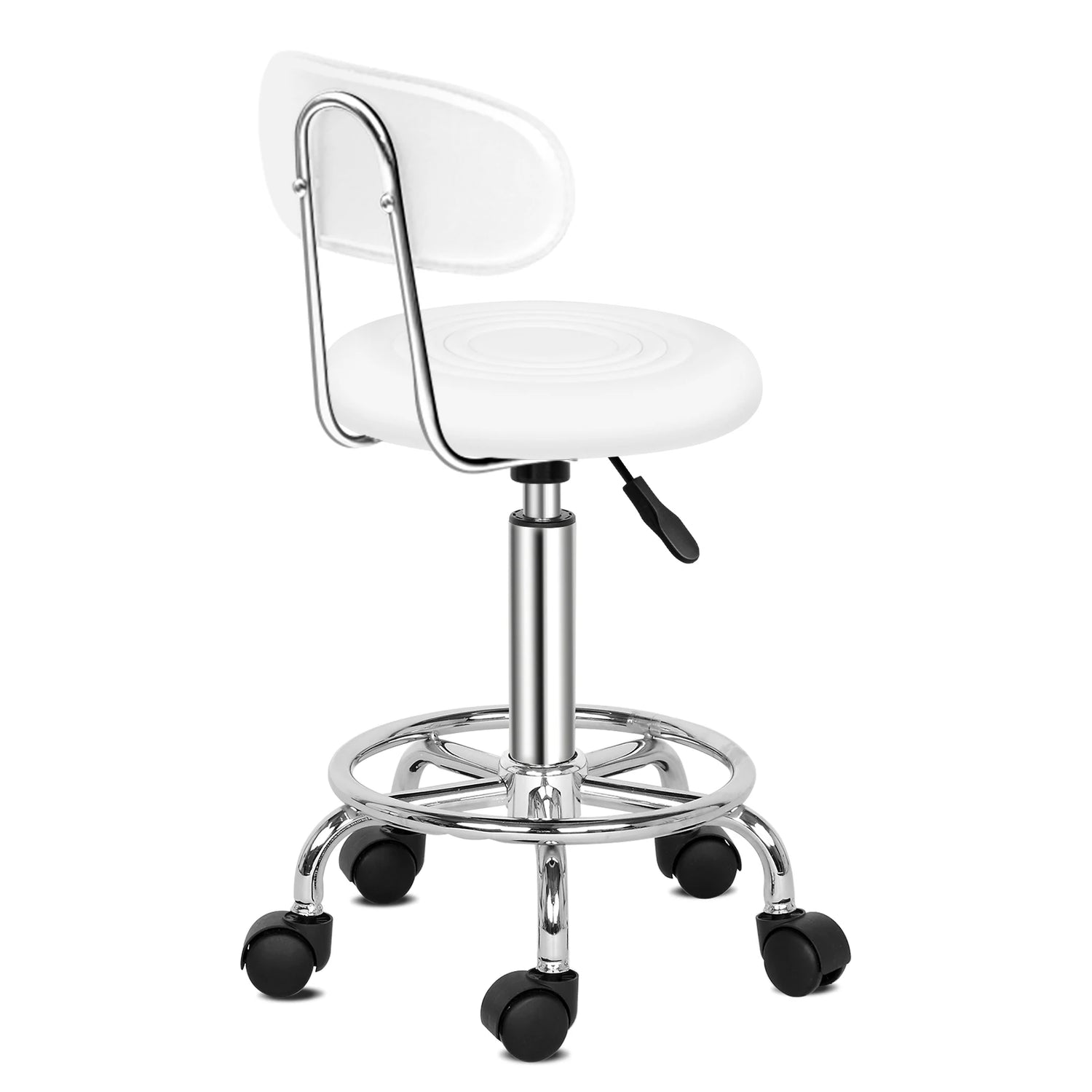Swivel Salon Stool Chair with Backrest, Adjustable Hydraulic Rolling Stool Work Salon Drafting Swivel Task Chair