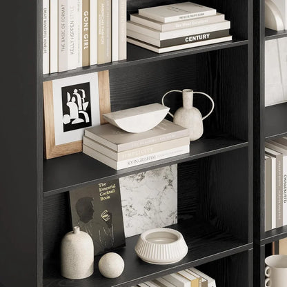 Bookcases and Bookshelves, Bookshelf with Doors and Storage, Industrial Tall Book Shelf for Living Room, Home Office