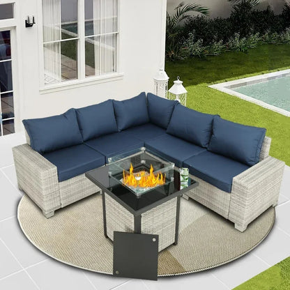 Qutdoor patio set balcony furniture PE rattan wicker outdoor sectional with washable cushion for garden, poolside
