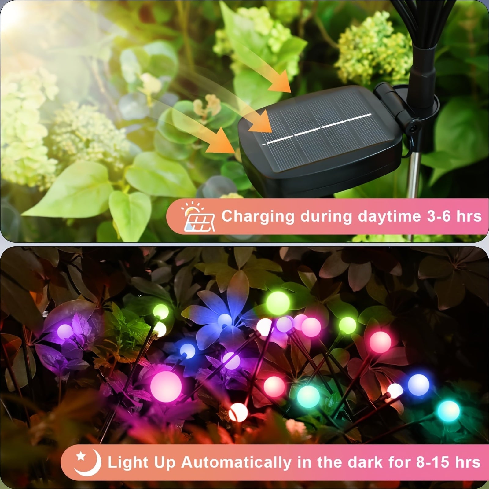 6-Pack 48 LED Solar Garden Lights, Solar Swaying Light