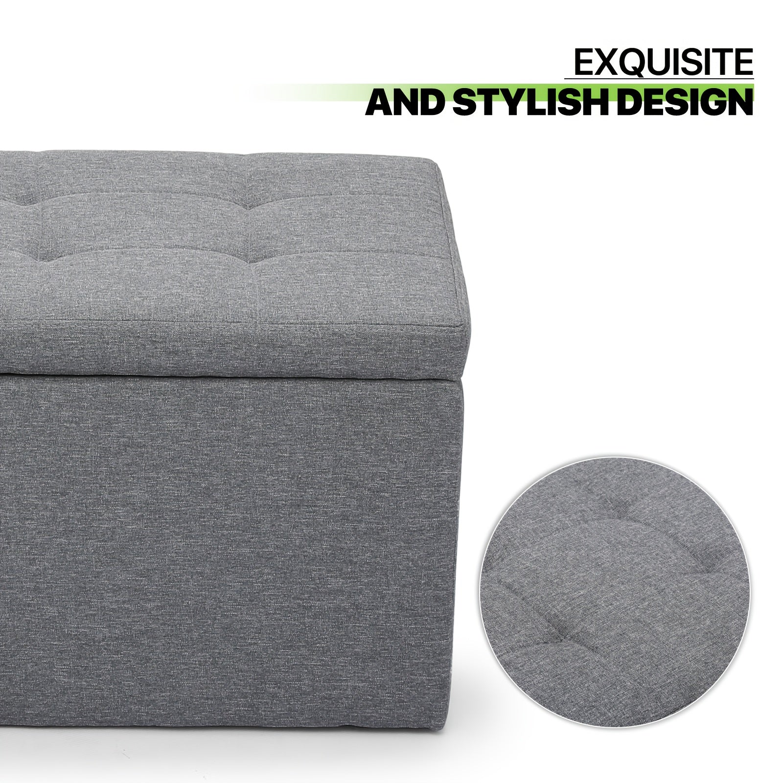Set of 3 Large Storage Ottoman Bench Set, Combination Ottomans, Tufted Footrest Stool Footstool Bench