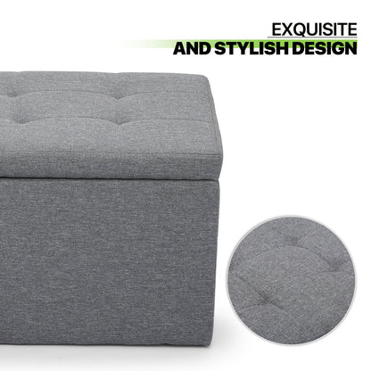 Set of 3 Large Storage Ottoman Bench Set, Combination Ottomans, Tufted Footrest Stool Footstool Bench