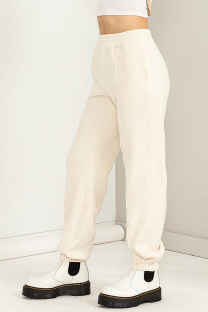 Cute Take High-Waisted Pintuck Sweatpants