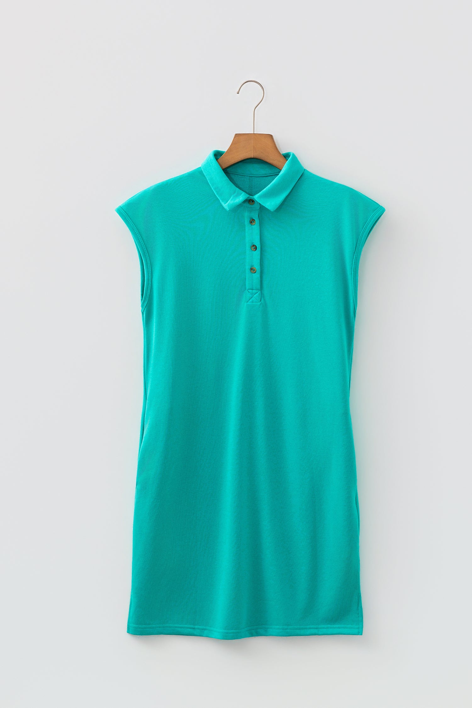 Sea Green Relaxed Fit Polo T Shirt Dress