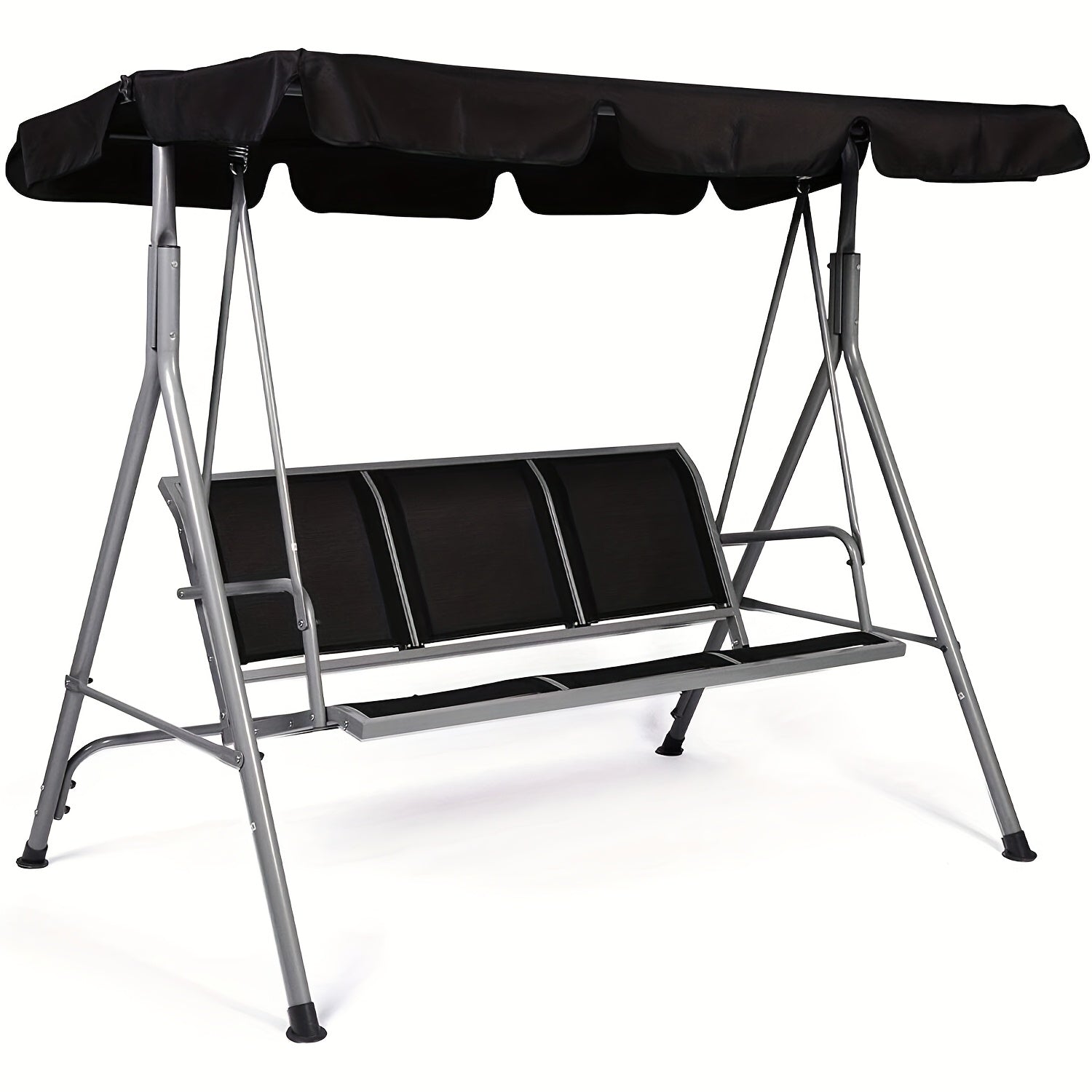Steel Outdoor 3-Seat Porch Swing Hammock Bench Lounge Chair W/ Canopy