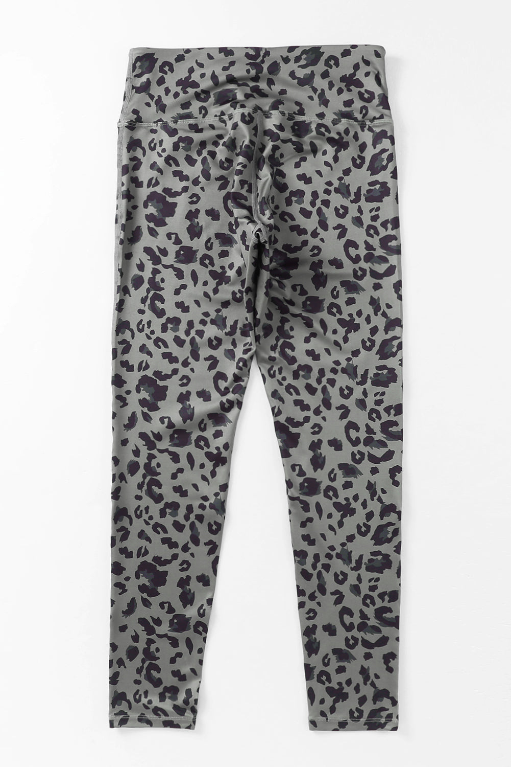 Gray Classic Leopard Print Active Leggings