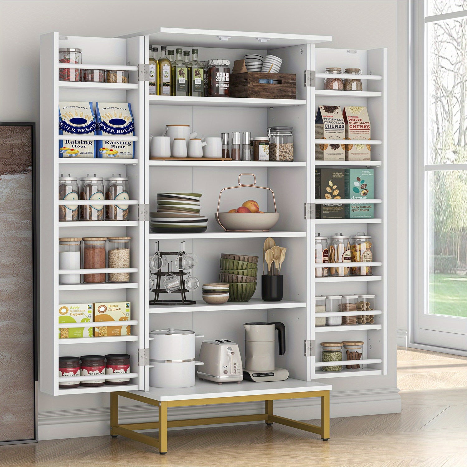 51&quot; Office Cabinet with Adjustable Shelves, Office Organization Storage Cabinet