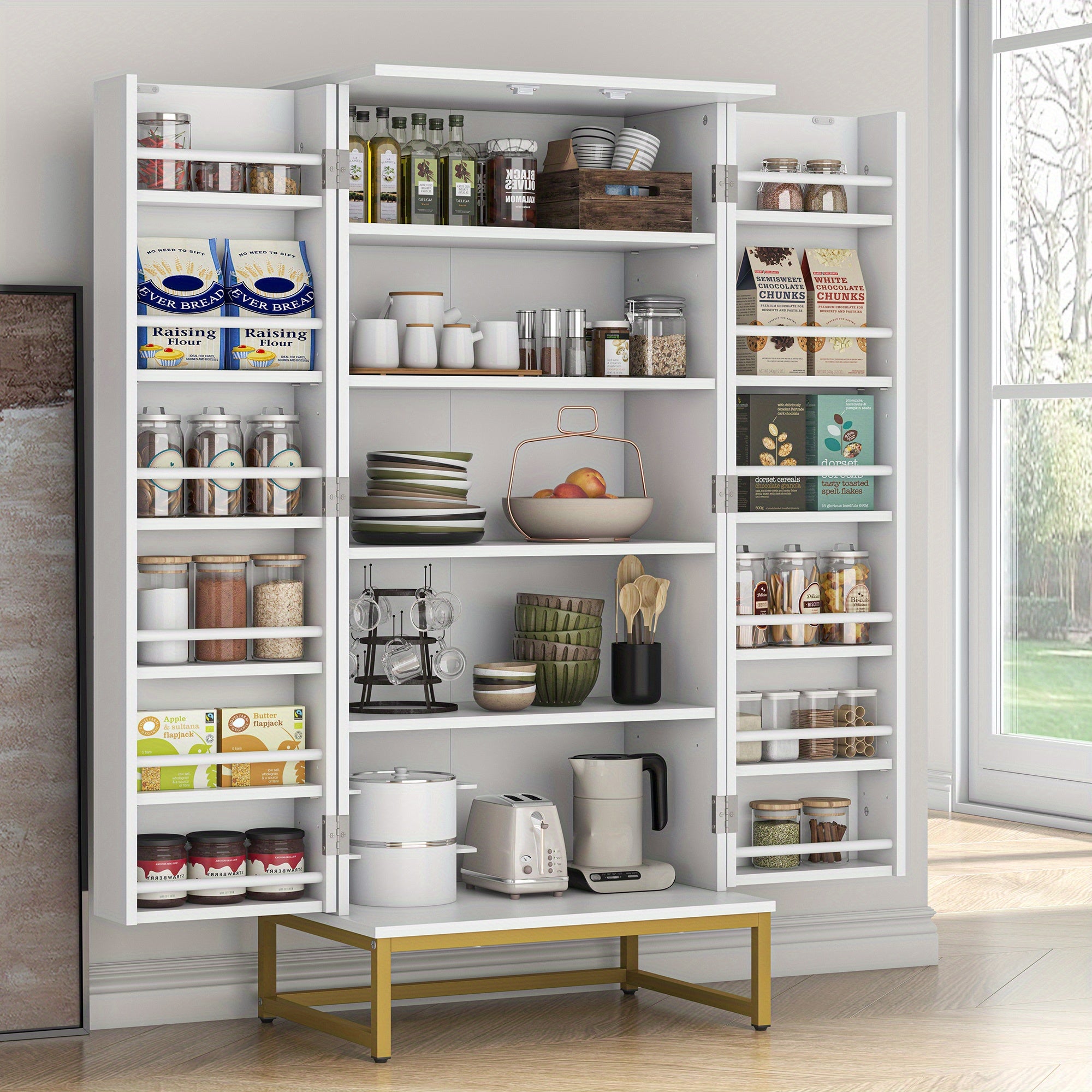 51&quot; Office Cabinet with Adjustable Shelves, Office Organization Storage Cabinet