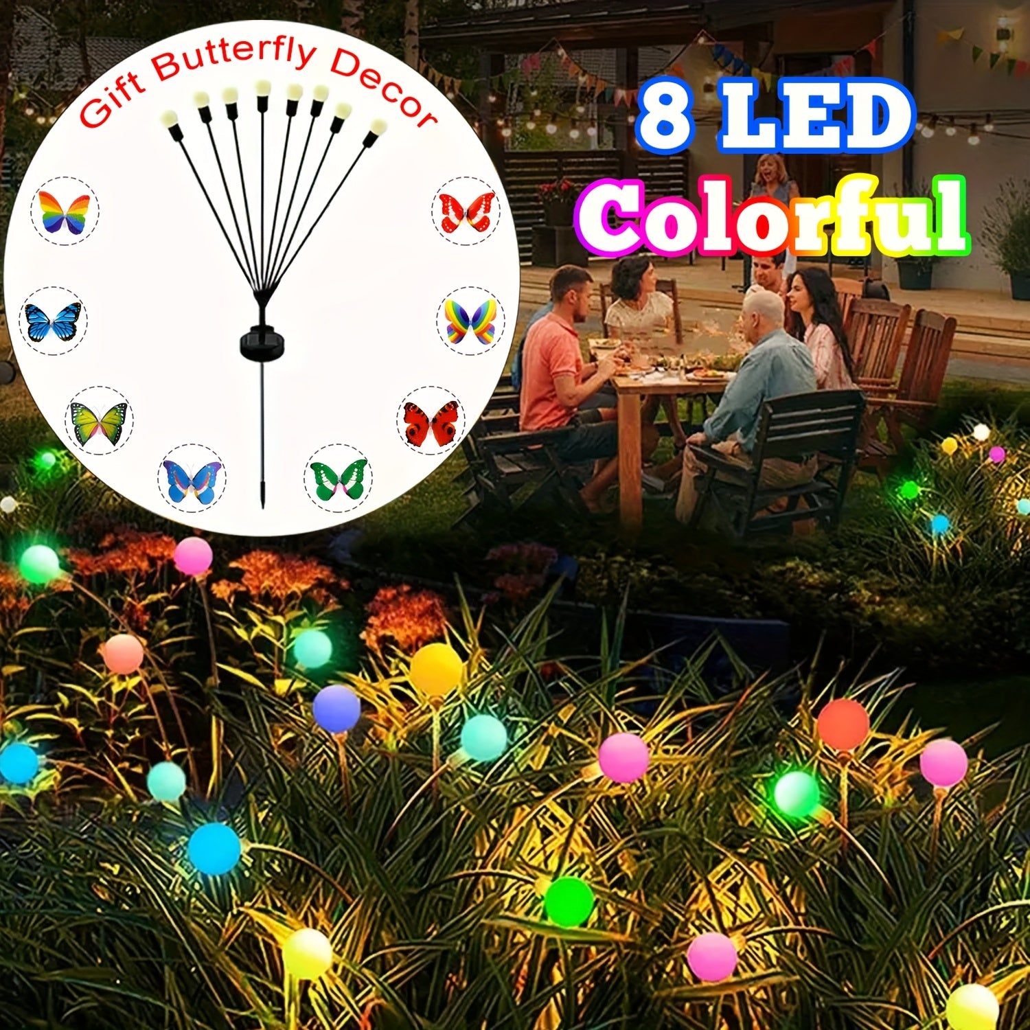 6-Pack 48 LED Solar Garden Lights, Solar Swaying Light